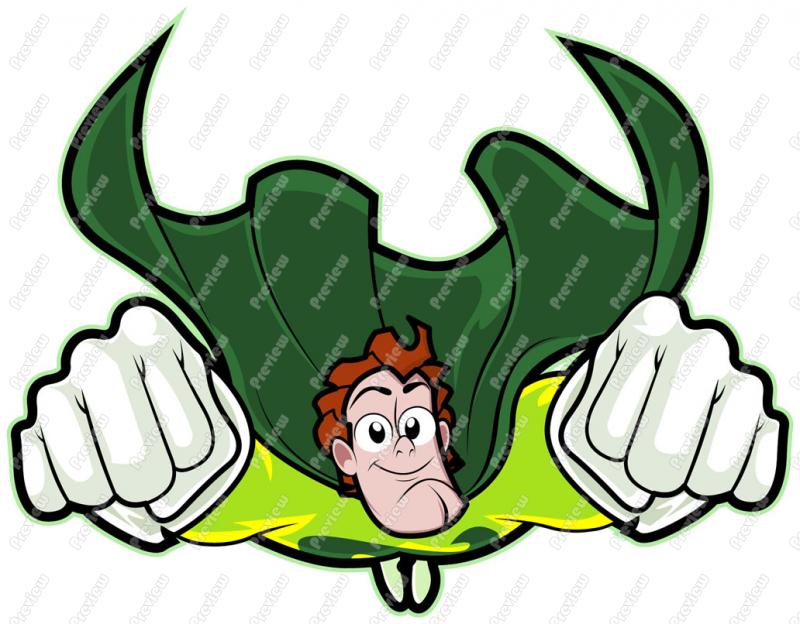 800x624 Flying Superhero Guy Clip Art