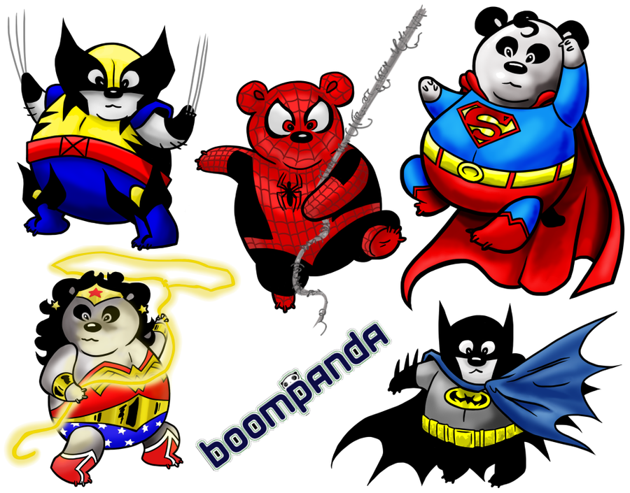 900x705 Panda Superheroes By Quibly