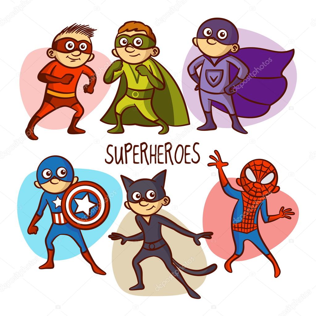 1024x1024 Superheroes. Kids. Vector Illustartion Stock Vector Ichbinsam