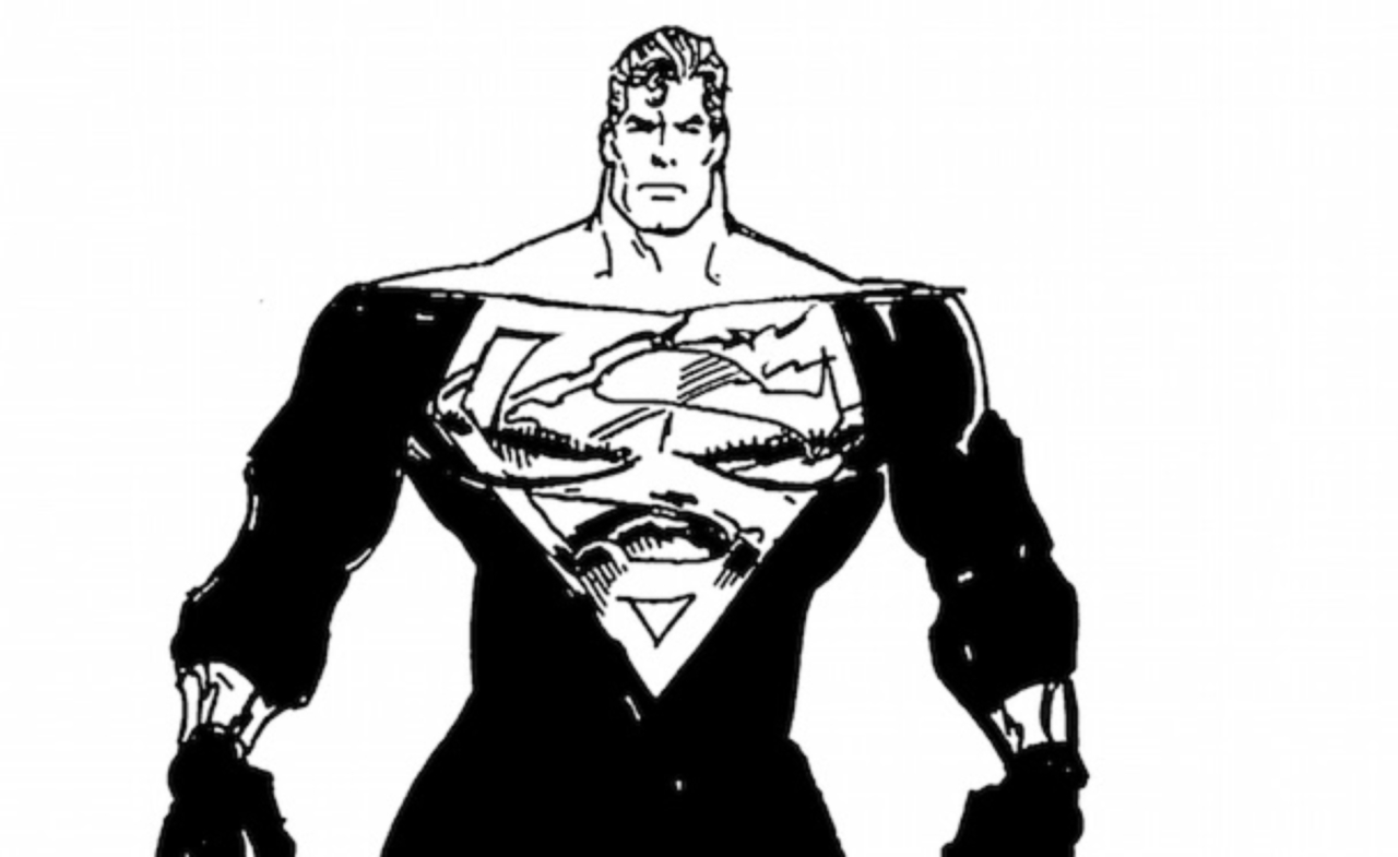 1280x785 Check Out This Original Concept Art For Superman's Black Costume