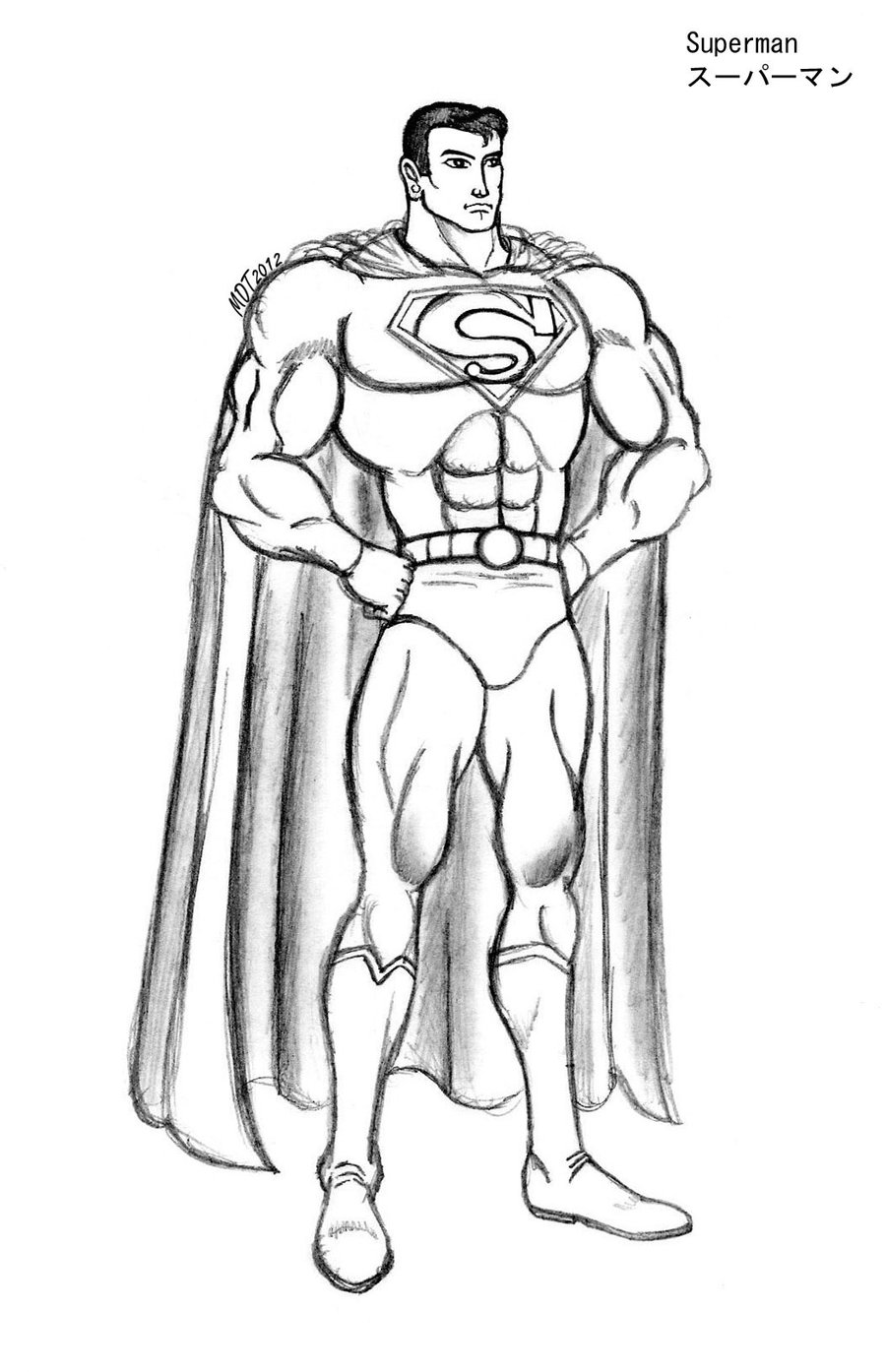 full body superman drawing