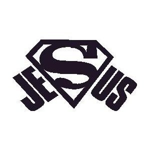 300x300 Jesus Writing With A Superman Logo , Vinyl Stickers , Sticker