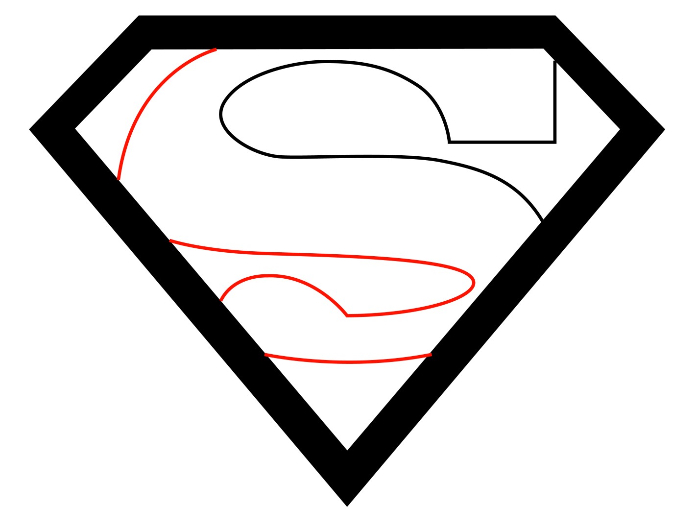1421x1080 How To Draw The Superman Logo