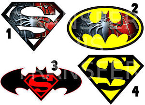 300x217 Superman Spiderman Batman Logo Iron On T Shirt Fabric Transfer