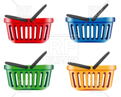 400x320 Supermarket Plastic Shopping Basket Royalty Free Vector Clip Art