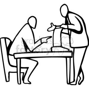 300x300 Royalty Free Two Men Discussing Some Paperwork One Man Pointing