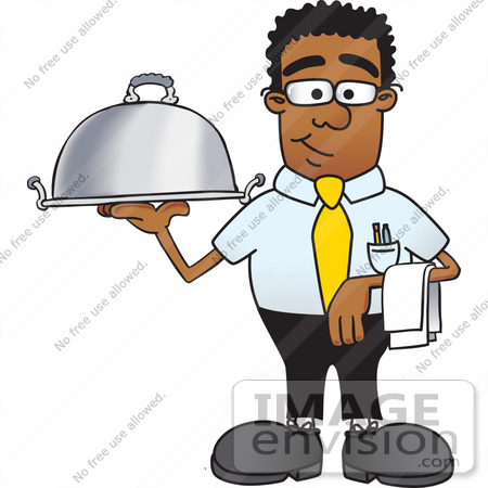 450x450 Clip Art Graphic Of A Geeky African American Businessman Cartoon