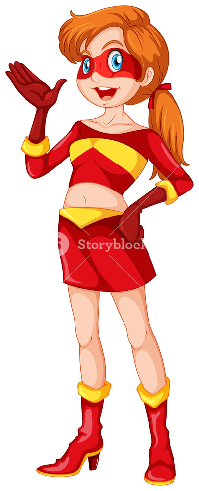 406x1000 Illustration Of A Superwoman On A White Background Royalty Free