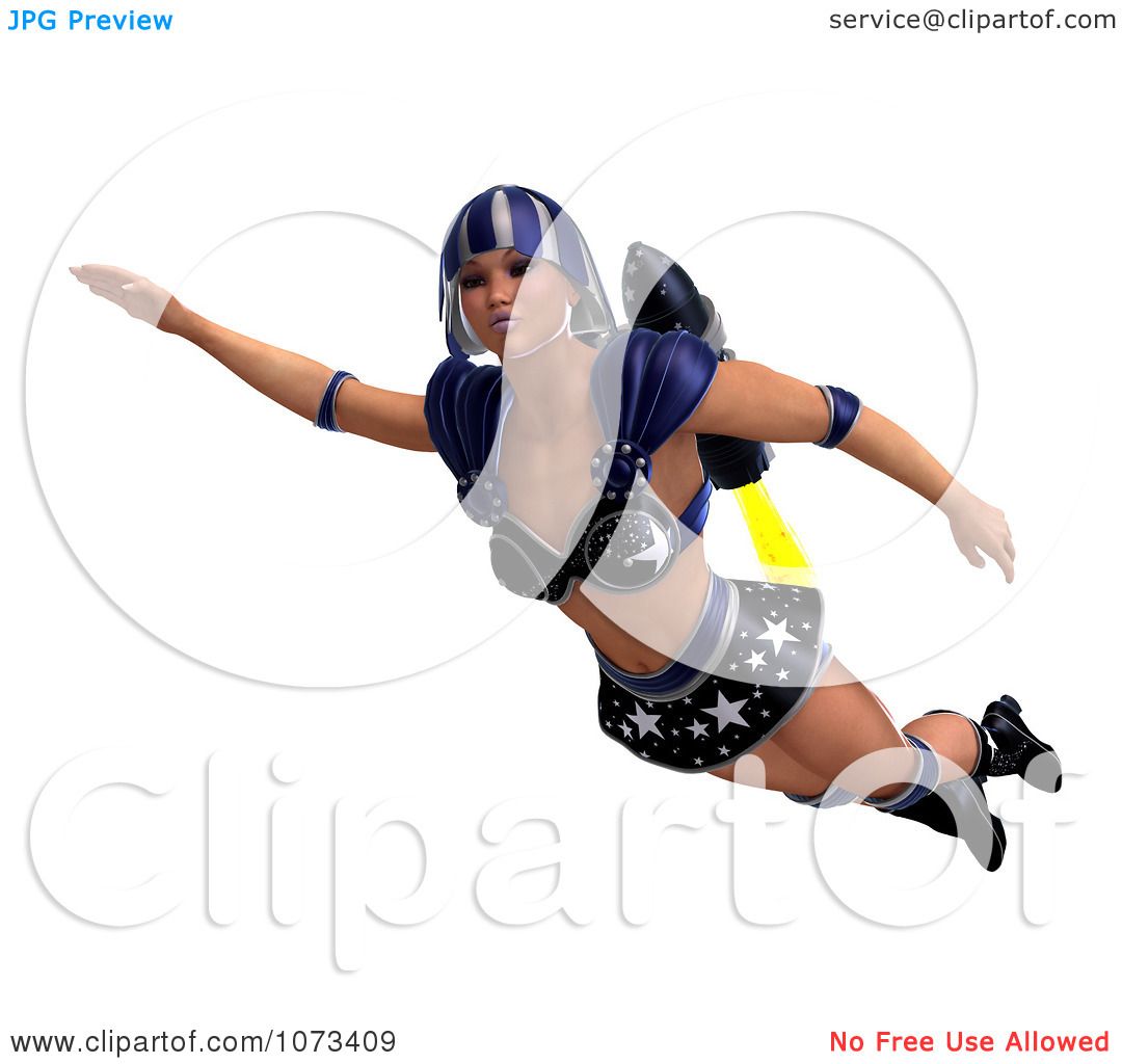 1080x1024 Clipart 3d Super Woman Flying With A Jet Pack In A Blue Costume 2