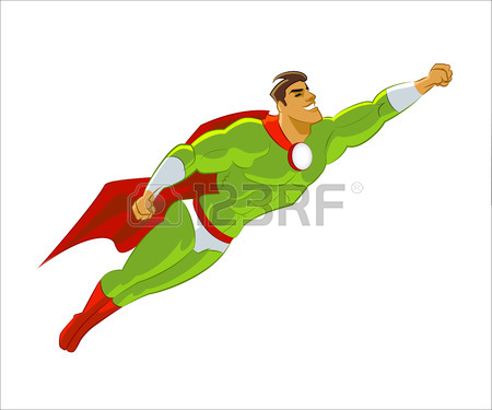 450x375 Flying Superhero. Vector Royalty Free Cliparts, Vectors, And Stock