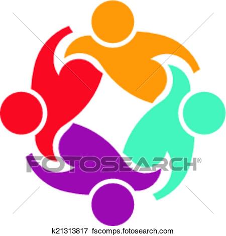 450x470 Clip Art Of Teamwork Support 4 Image Logo K21313817