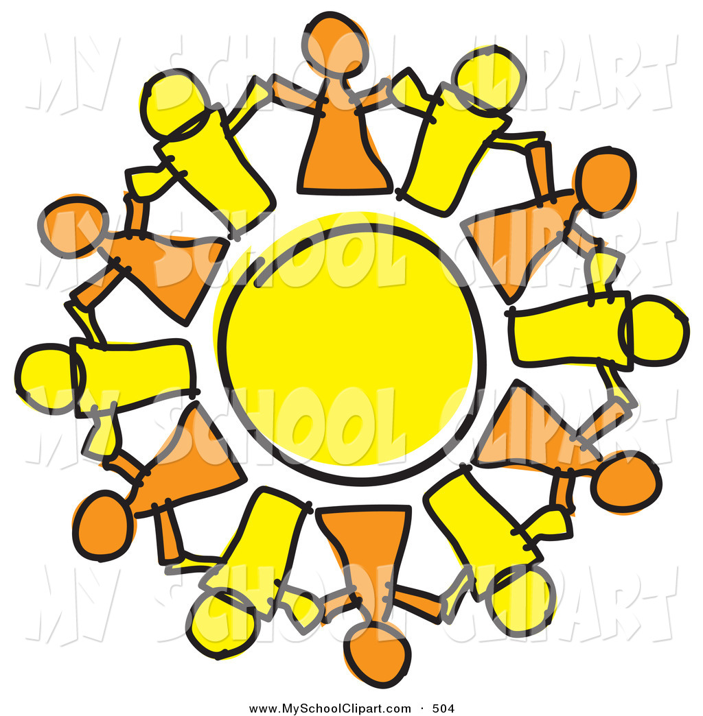 1024x1044 Clip Art Of A Circle Of Orange And Yellow People Holding Hands