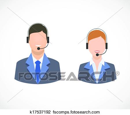 450x399 Clipart Of Call Center Support Personnel Staff Icons K17537192