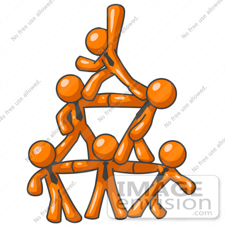450x450 Clip Art Graphic Of Orange Guy Characters Wearing Business Ties