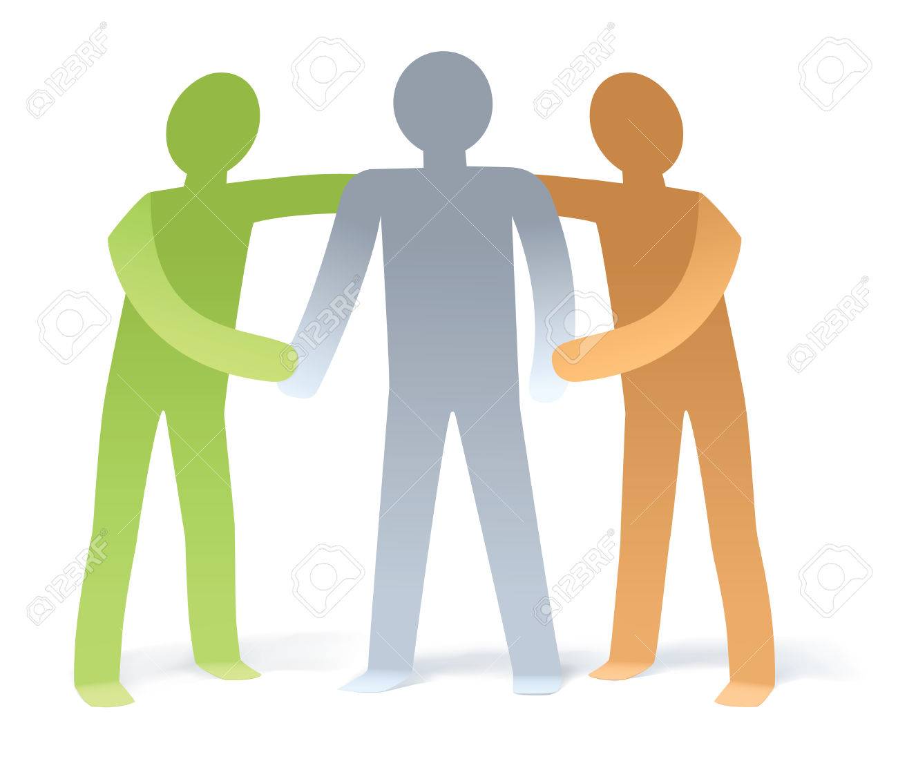 1300x1102 Illustration Of 2 Man Give Support To 1 Man Royalty Free Cliparts