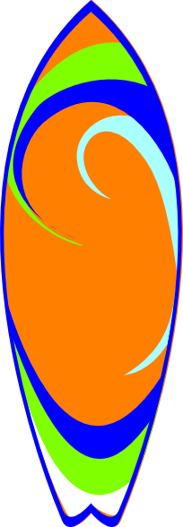 204x588 Surfboard Clipart