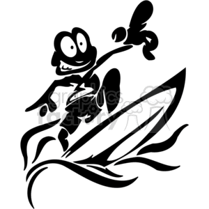 300x300 Royalty Free Cartoon Surfer 377567 Vector Clip Art Image
