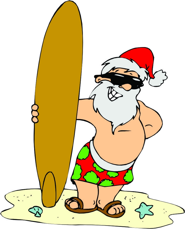 759x939 Santa Clipart Surfing
