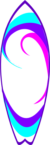 204x591 Surfboard Clipart Purple