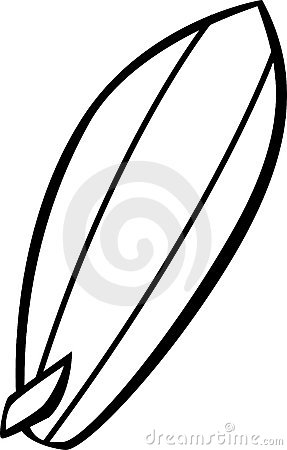 287x450 Drawn Surfboard Black And White