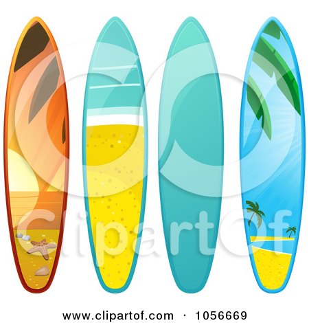 450x470 Royalty Free Vector Clip Art Illustration Of Two Beach Surfboards