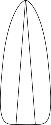 204x500 Black And White Surfboard Clip Art