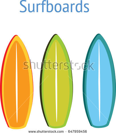 405x470 Surfboard Clipart Vector
