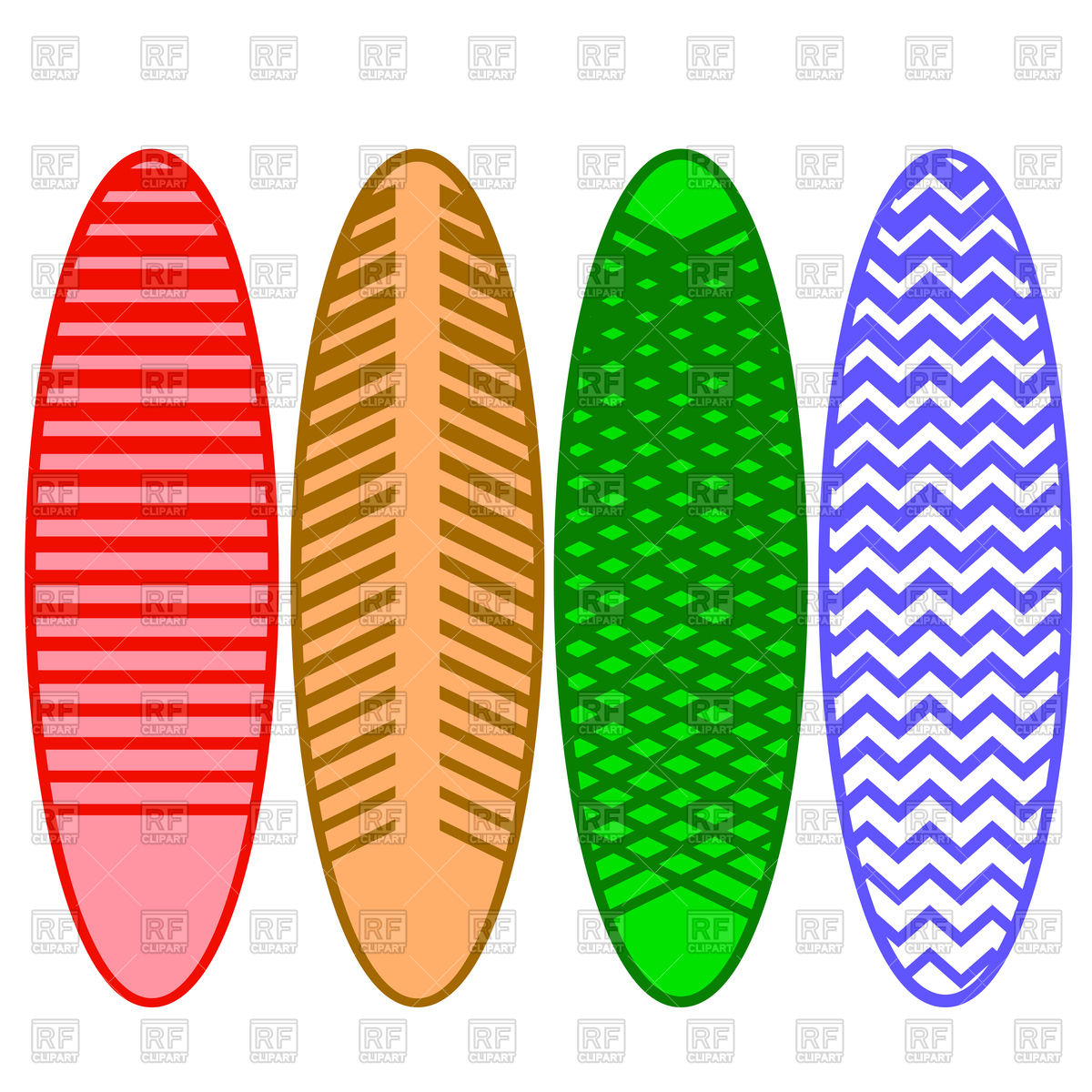 1200x1200 Surfboards Set Royalty Free Vector Clip Art Image