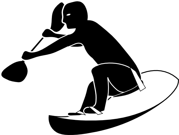 600x454 Paddle Surfer Clip Art