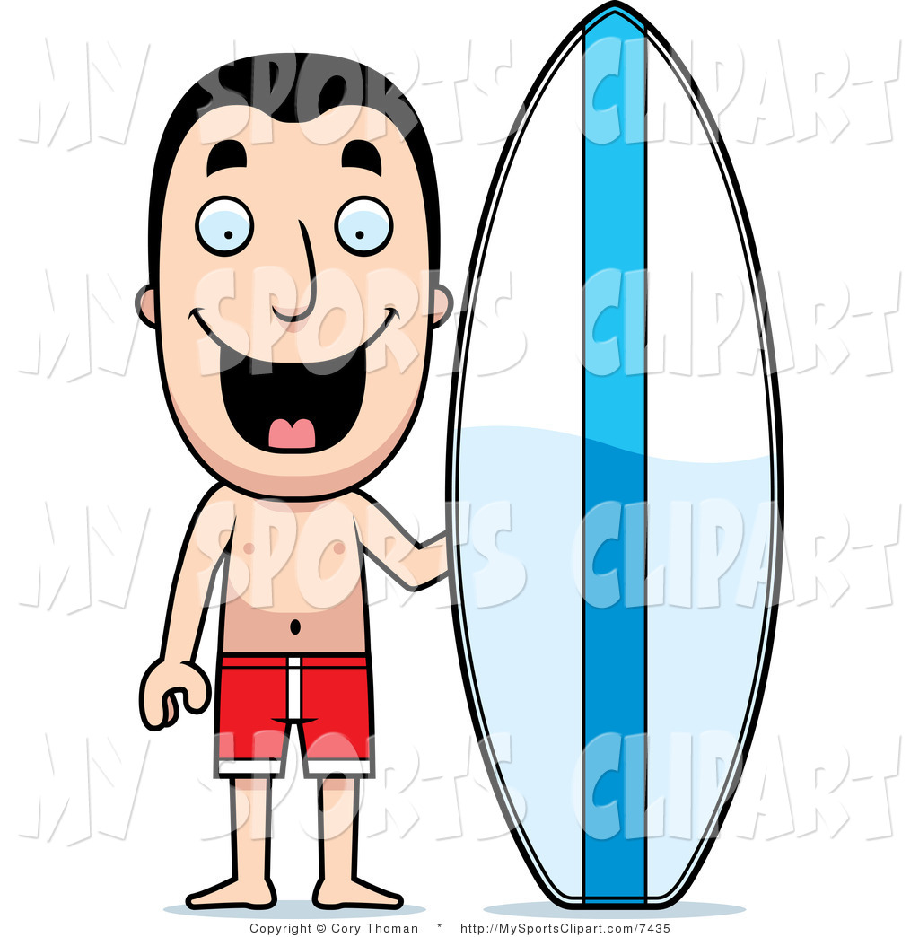 1024x1044 Sports Clip Art Of A Man With A Surf Board By Cory Thoman