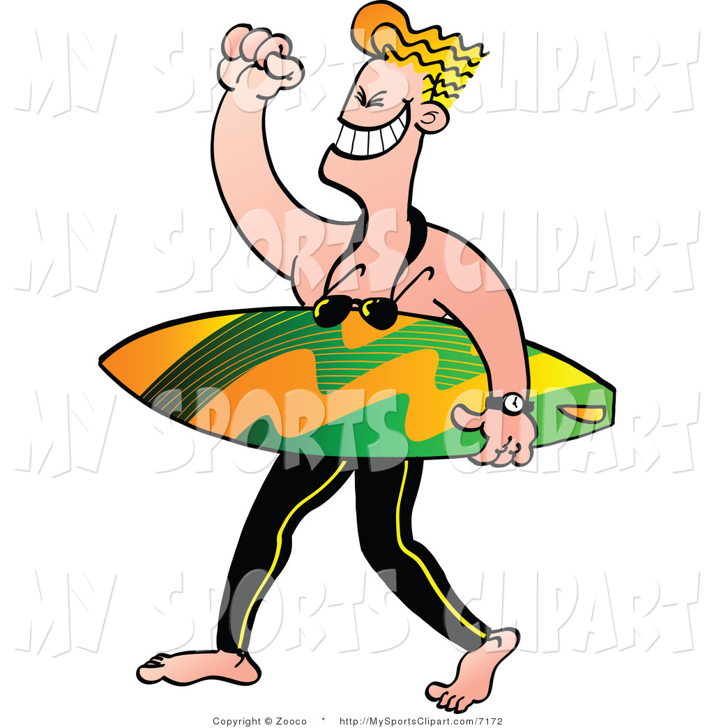 1024x1044 Sports Clip Art Of A Surfer Carrying A Board By Zooco