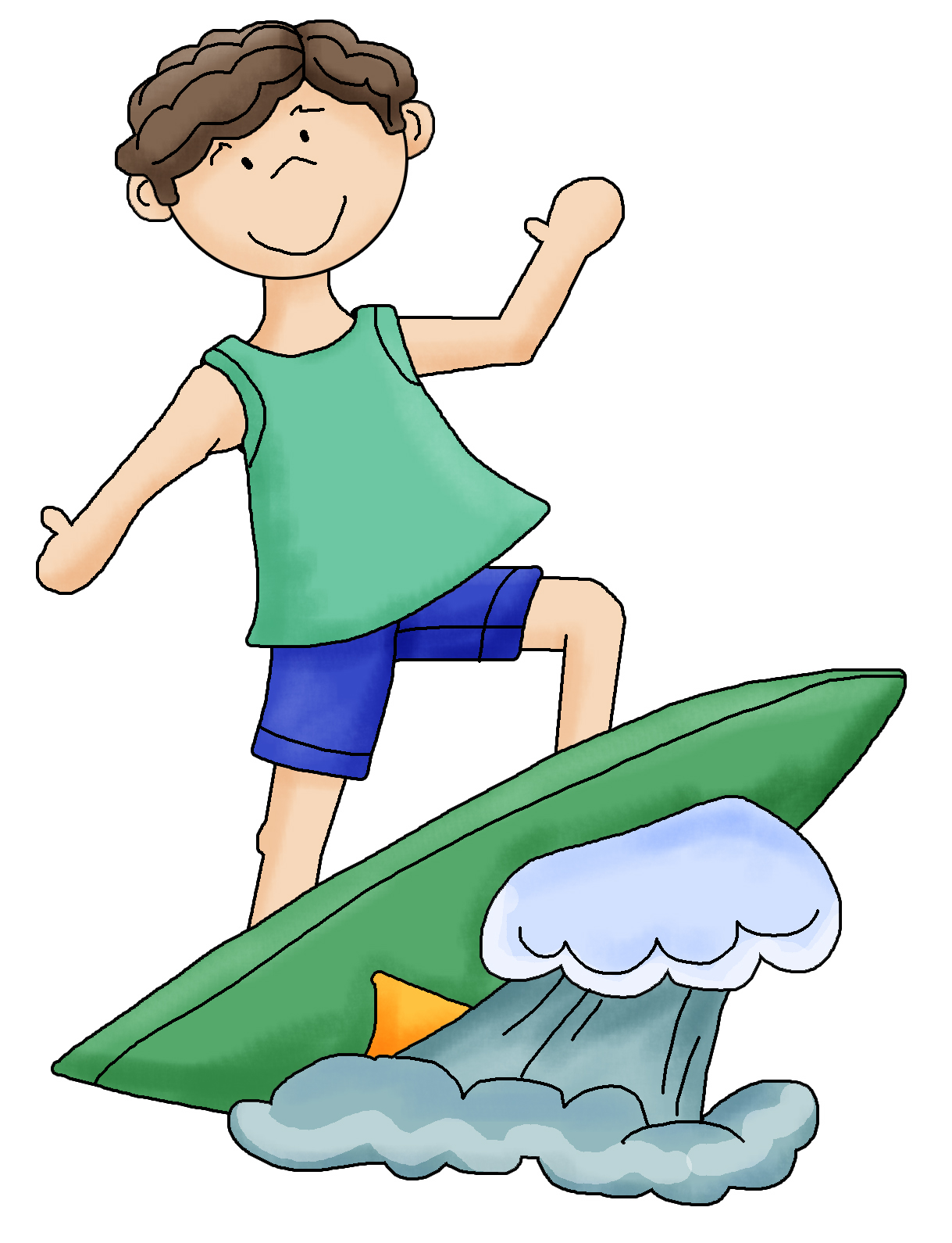 1219x1590 Surfer Boy Clipart