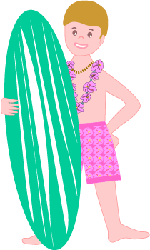 210x350 Surfing Clipart Luau