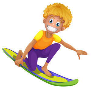 300x295 Illustration Of A Little Man Surfing Royalty Free Stock Image