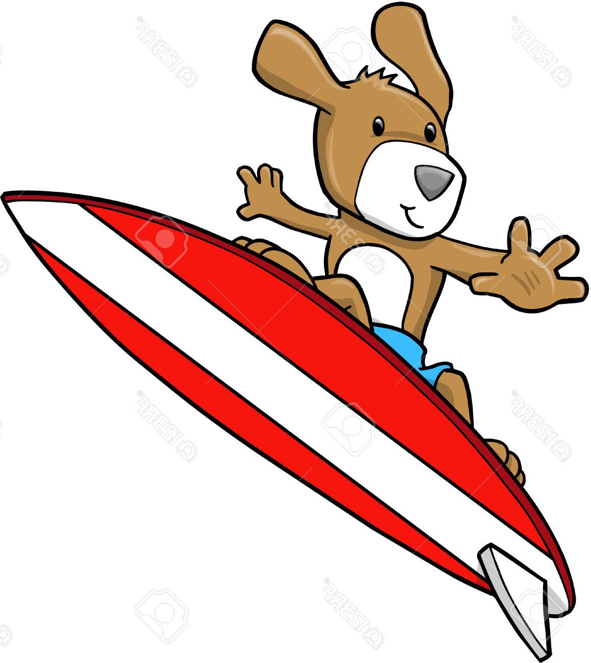 1159x1300 Unique Cute Puppy Dog Surfing Illustration Stock Vector Surf