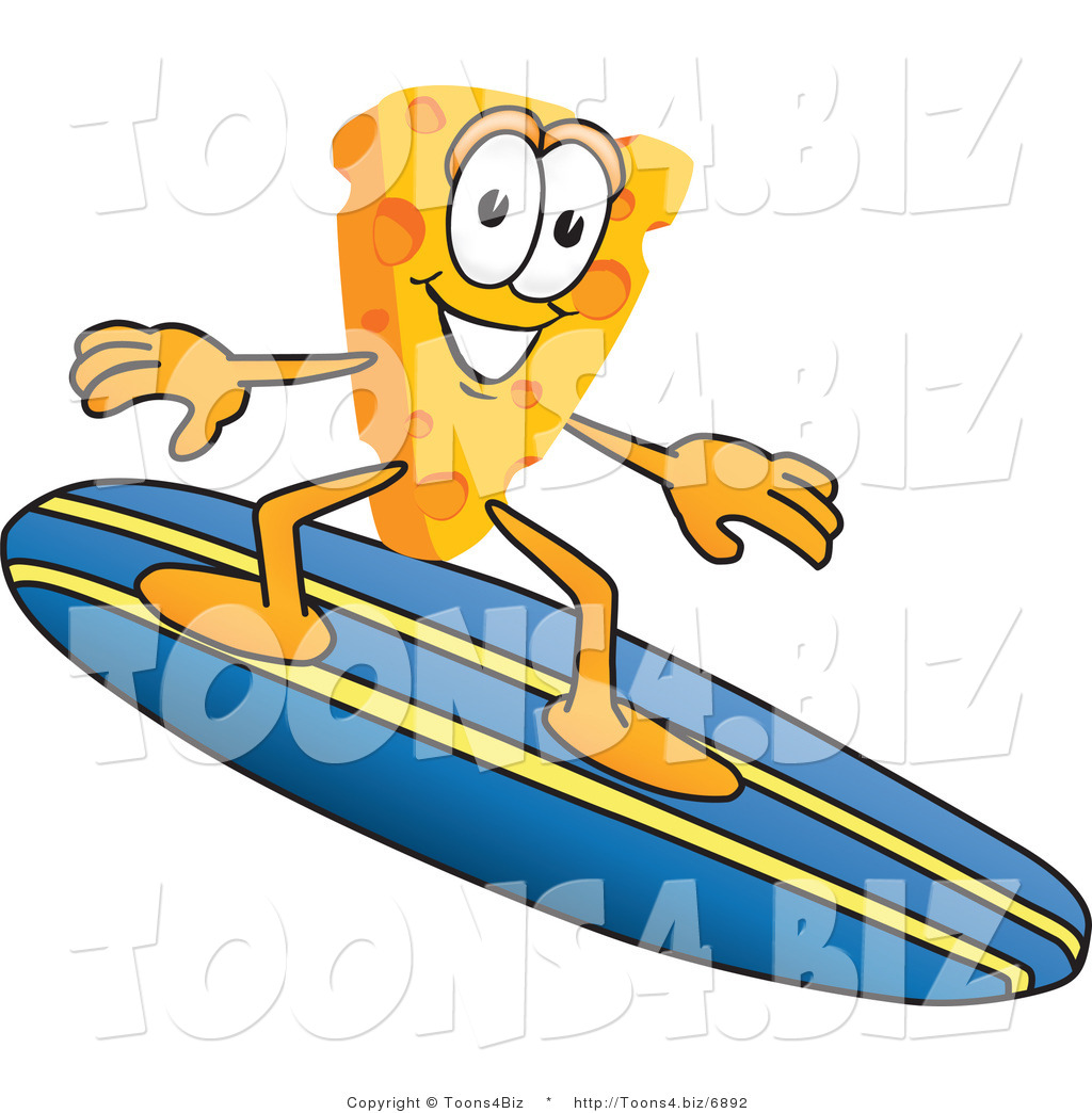 1024x1044 Vector Illustration Of A Cartoon Cheese Mascot Surfing