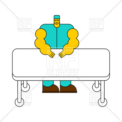 400x400 Surgeon And Operating Table. Doctor