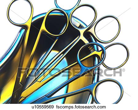450x357 Stock Photograph Of Surgical Instruments In A Dish U10559569