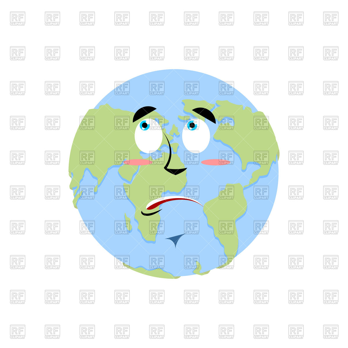 1200x1200 Earth Surprise Emoji Royalty Free Vector Clip Art Image