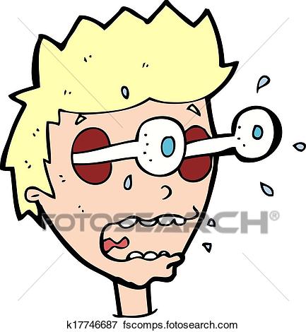 433x470 Clip Art Of Cartoon Surprised Man With Eyes Popping Out K17746687