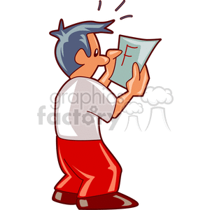 300x300 Royalty Free Student Surprised By An F Grade On His Homework