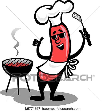 450x470 Clip Art Of Bbq Hot Dog K5771367