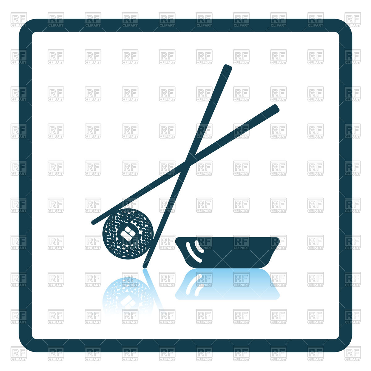 1200x1200 Icon Of Sushi And Sticks With Shadow Royalty Free Vector Clip Art