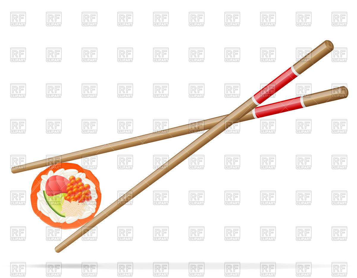 1200x933 Sushi And Chopsticks Royalty Free Vector Clip Art Image