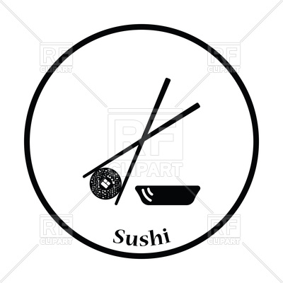 400x400 Sushi With Sticks Icon Royalty Free Vector Clip Art Image