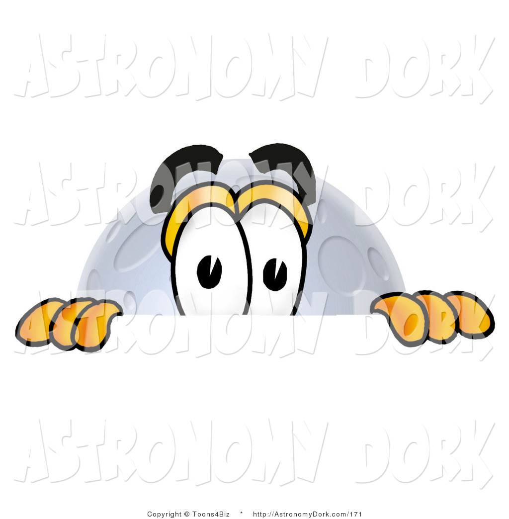 1024x1044 Cliprt Of Full Moon Mascot Cartoon Character Peeking Over