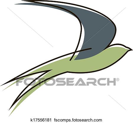 450x415 Clipart Of Flying Swallow Bird K17556181
