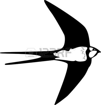 432x450 Swallow Clipart Black And White