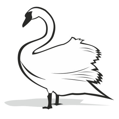 400x400 Clip Art Black And White Swan Clipart
