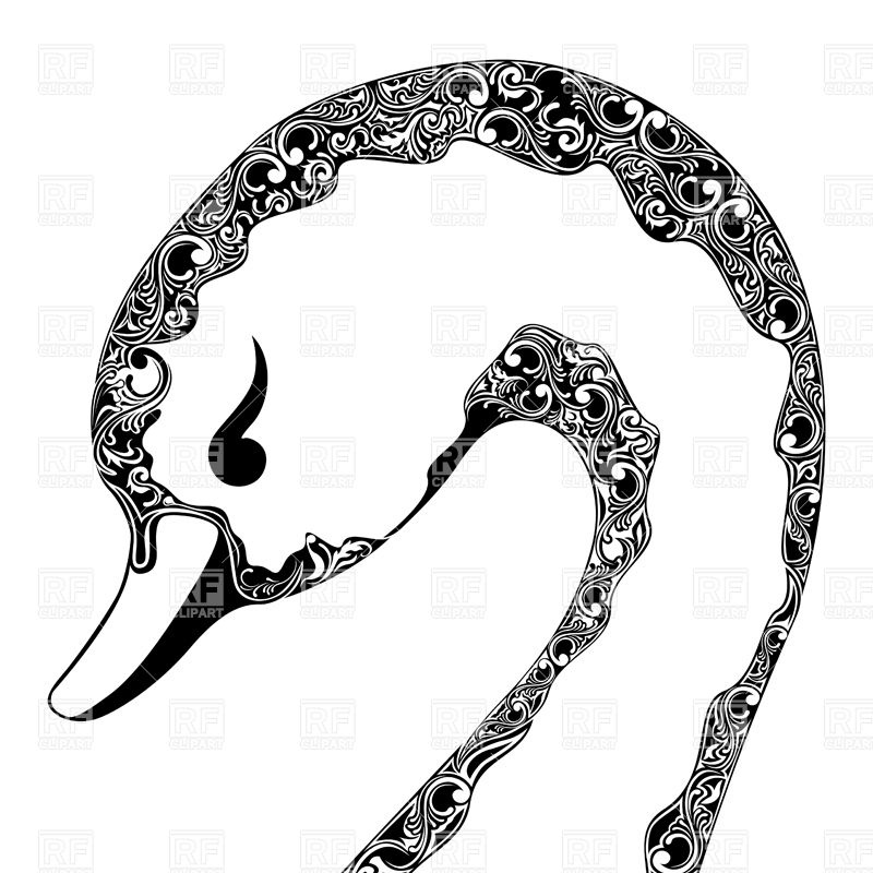 800x800 Ornamental Head Of Swan Royalty Free Vector Clip Art Image